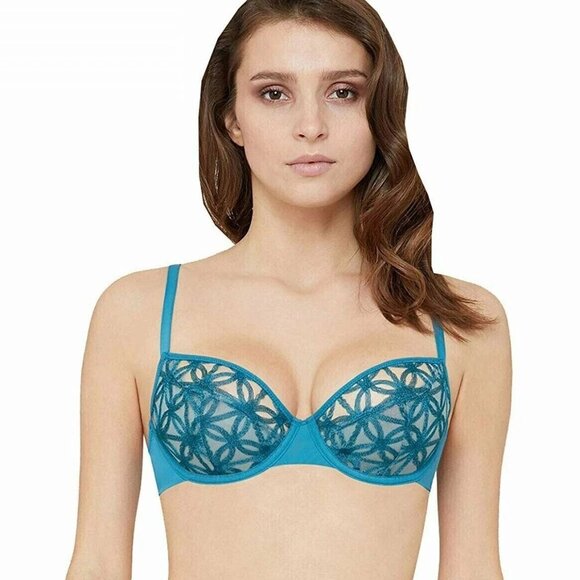 Lou Architecture Bra and Panty Set in Blue Size 34B/Small NWT - Picture 6 of 7
